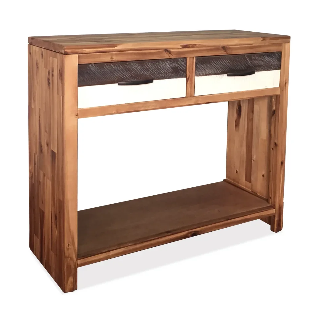 

Modern Stylish Console Table Solid Acacia Wood 86x30x75 cm Shelf Storage for Living Room Bedroom Decor