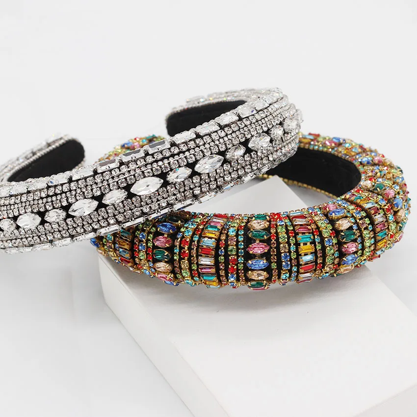 

Gorgeous Luxury Baroque Style Headbands Full Crystal Inlaid Round Women Headband Hair Accessories Hairbands For Catwalk Party