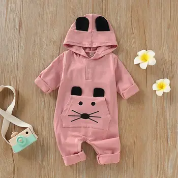 

Newborn Infant Baby Girl Cartoon Hooded Romper Jumpsuit Outfits Clothes Baby Girl Romper Fashion For Baby Clothes Summer