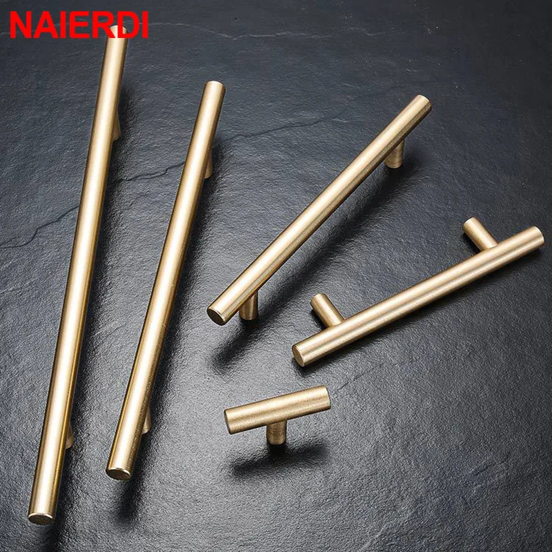 Brushed Gold Straight Door Handle Cabinet Handles Stainless Steel Black Kitchen Cabinet Knobs Furniture Hardware Furniture Handles