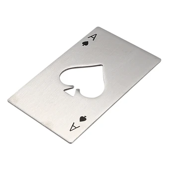 

New Playing Card Ace of Spades Poker Bar Tool Soda Stainless Steal Beer Bottle Cap Opener