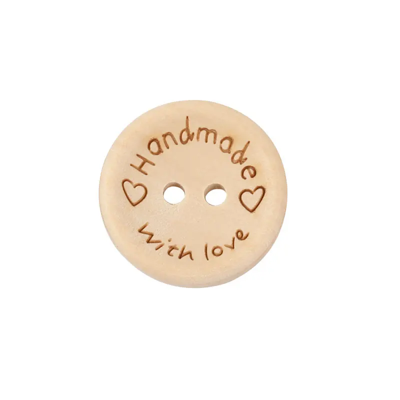 50Pcs 2Hole Natural Wooden Buttons handmade with love wood Button For Scrapbooking Craft DIY Baby Clothing Sewing Accessories 50Pcs 2Hole Natural Wooden Buttons handmade with love wood Button For Scrapbooking Craft DIY Baby Clothing Sewing Accessories