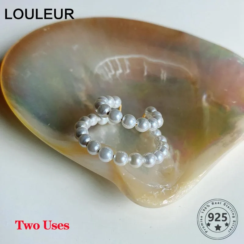 Женские серьги-клипсы LouLeur элегантные серьги в Корейском стиле с жемчугом