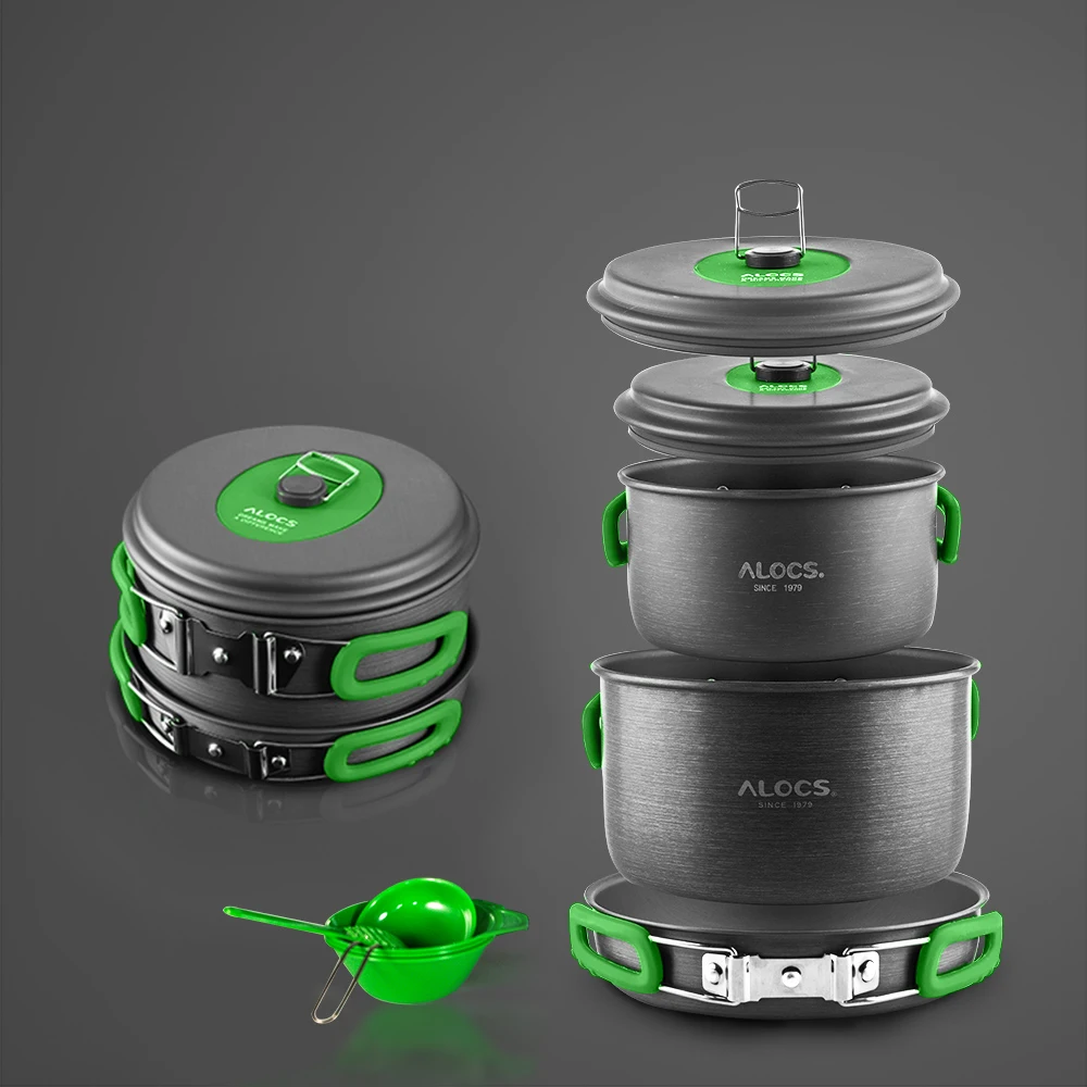 Outdoor Tableware Set Pots Pans Camping Cooking Cookware Set Kit With Spoons Spatula Bowls Camping Hiking Picnic Cooking Set|Outdoor Tablewares| - AliExpress