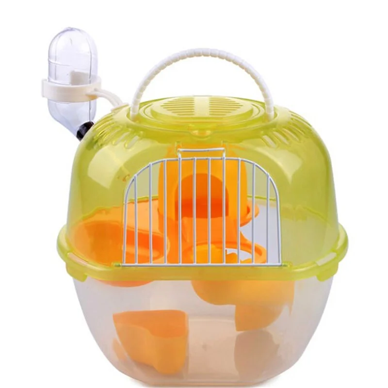 Темно-коричневый Pet Carring Cage Portable Apple-shaped Hamster Cage Double Deluxe Plastic Outdoor Plastic Hamster Cage - Цвет: Темно-коричневый