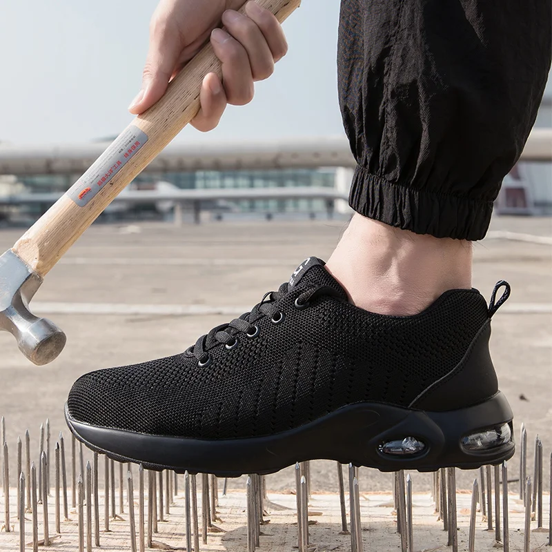 Fashion Safety Shoes Men Steel Toe Shoes Antipuncture Work Sneakers Indestructible Work Sefety Boots Male Shoes Work Boots
