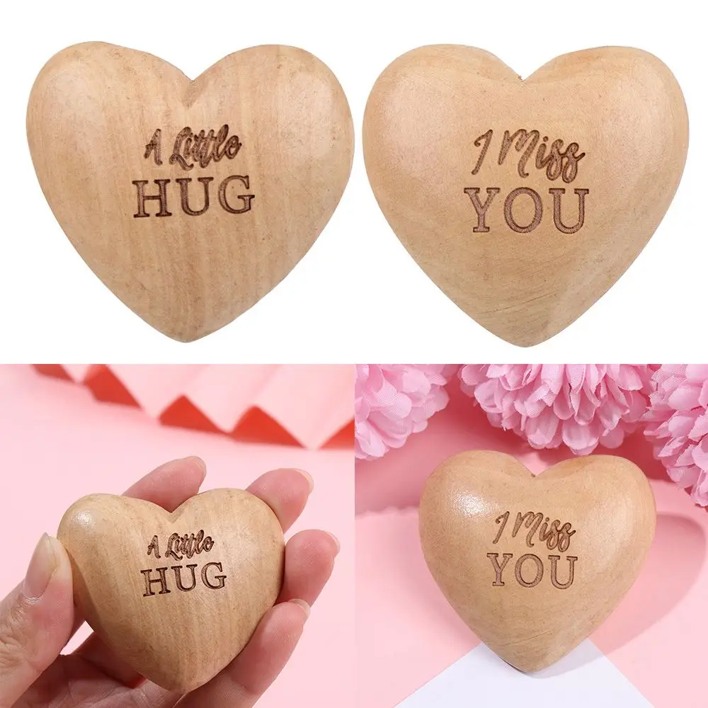 Little Pocket Hug Wooden Heart Token Wooden Wedding Ornaments