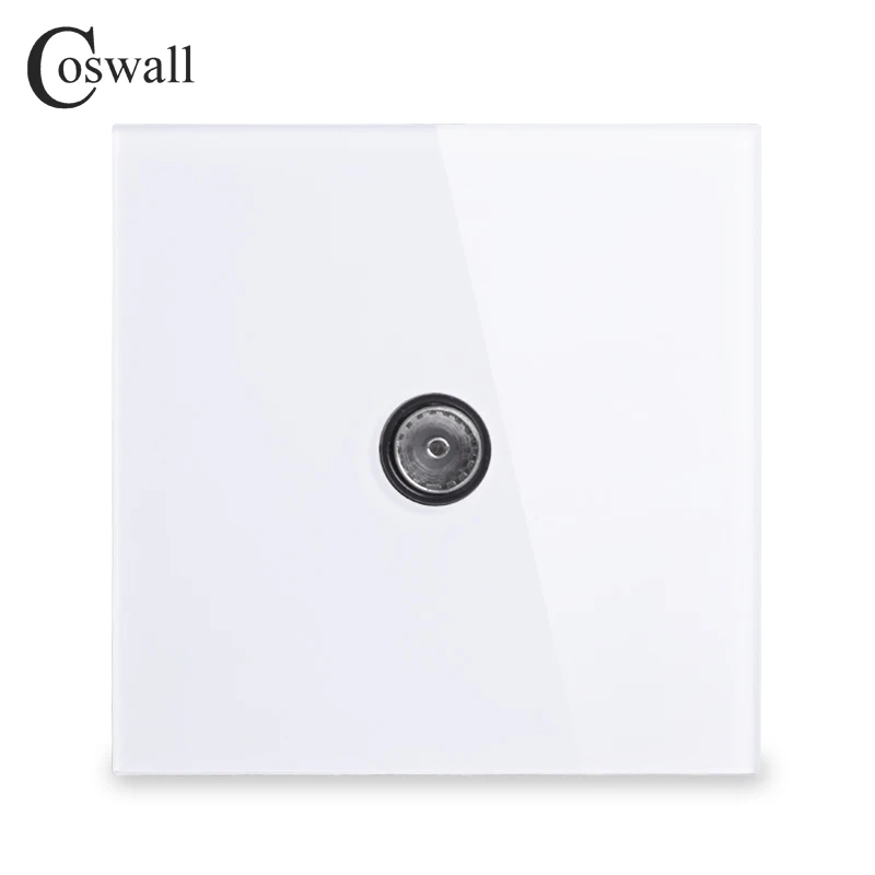 Розетка COSWALL настенная прозрачная из закаленного стекла гнездо для телевизора с
