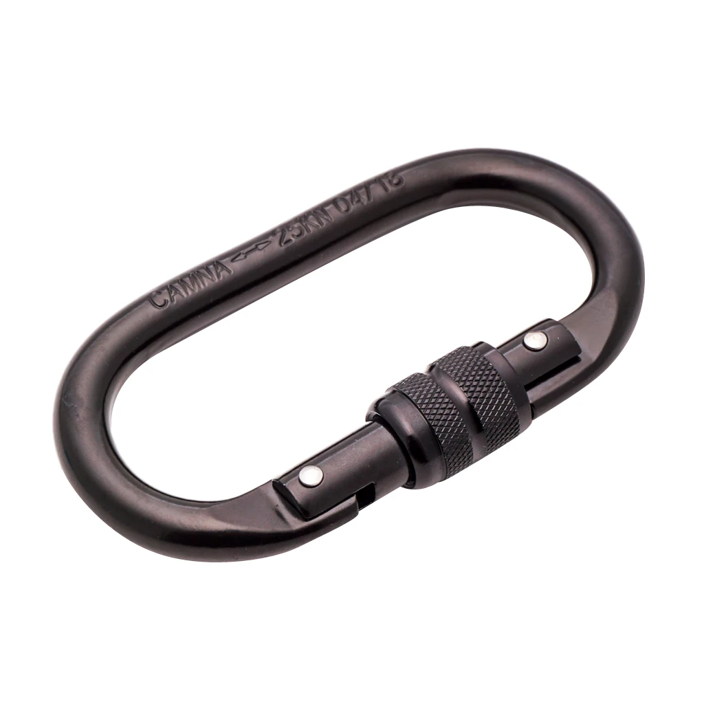 25KN Mountaineering Caving Rock Climbing Carabiner D Shaped Safety Master Screw Lock Buckle Escalade Equipement Hiking Rescue,