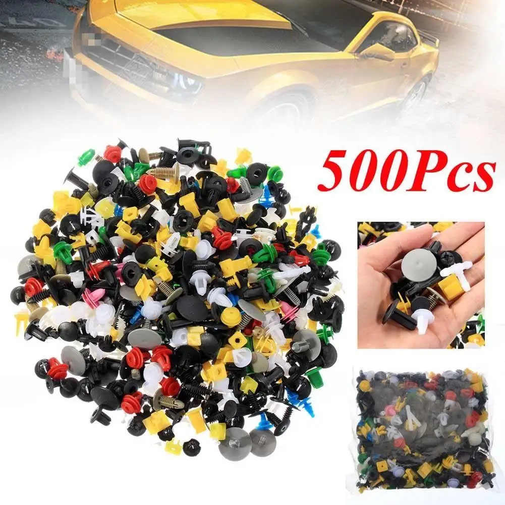 

80% HOT SALES!!! 500Pcs Mixed Variety Universal Auto Clip Vehicle Fastener Buckle Car Fixed Clamp