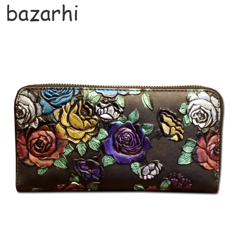 

High-end Vintage 2019 New Women's Wallet Long Zipper Wallet Leather Multi-function Wallet Retro Large Capacity Female Clutch