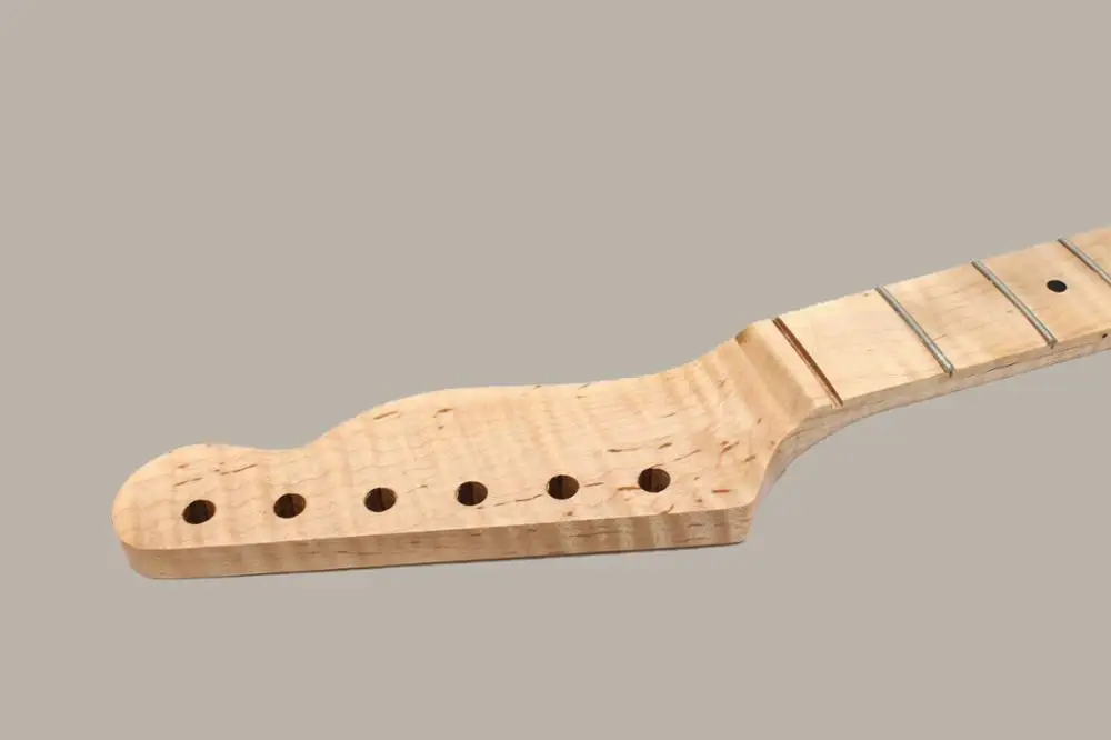 Electric Guitar Neck replacement Flame Maple wood Fretboard clear Coat Painting | Спорт и развлечения
