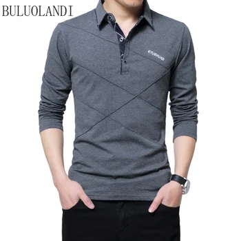 

2020 Spring Men's Long Sleeve T-Shirt New Men's Tide Korean Slim Cotton Business Casual Bottoming Shirt Solid Full