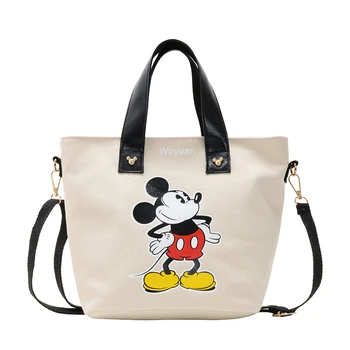 

Disney New Lady Shoulder Bag white Women Catoon Mickey Mouse Handbags Canvas Messenger Bag Travel Gifts