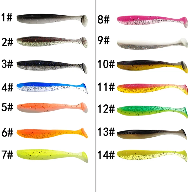 20 pcs 5.5cm/7.5cm 14 colors soft baits fishing lures t-tail sub soft bait  pencil lure banana fish trout catfish carp bait - AliExpress