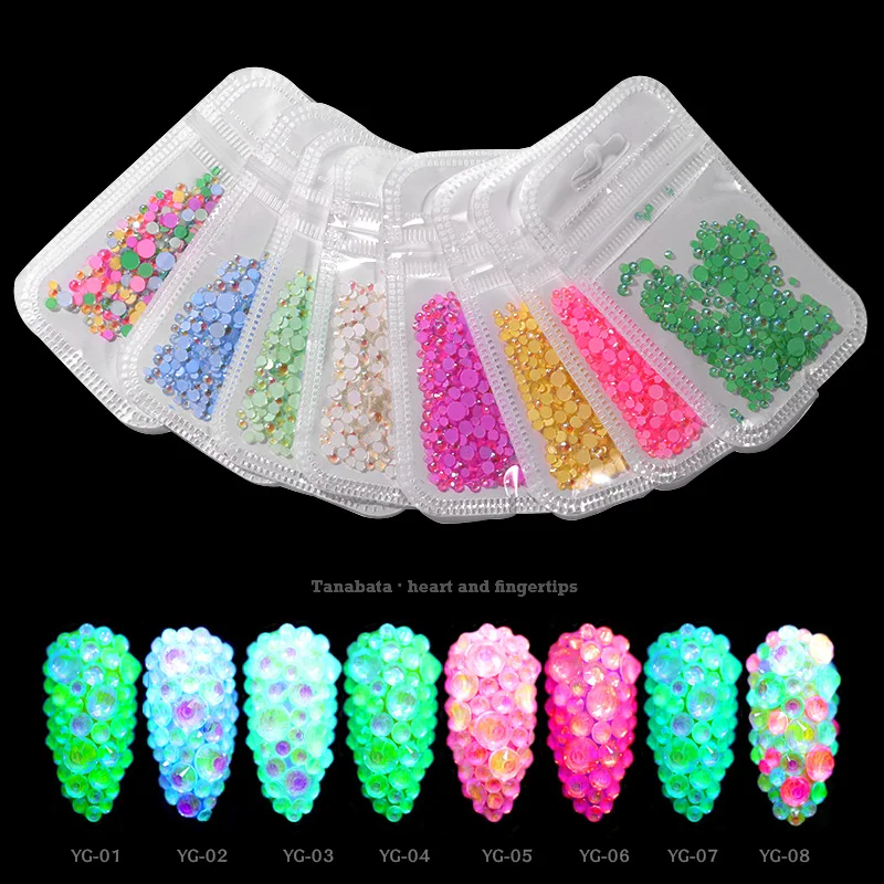 

Super Shining Luminous Nails Art Rhinestones Decorations Mix 3d Fluorescent Crystal Nail Stones Strass Accessories for Manicure