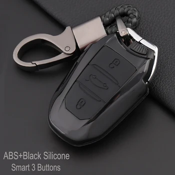 

Car Smart Key Protection fob Case Set Carbon fibe ABS+Silicone Key Cover Shell For Peugeot 2008/307/3008/308/407/408/4008/508
