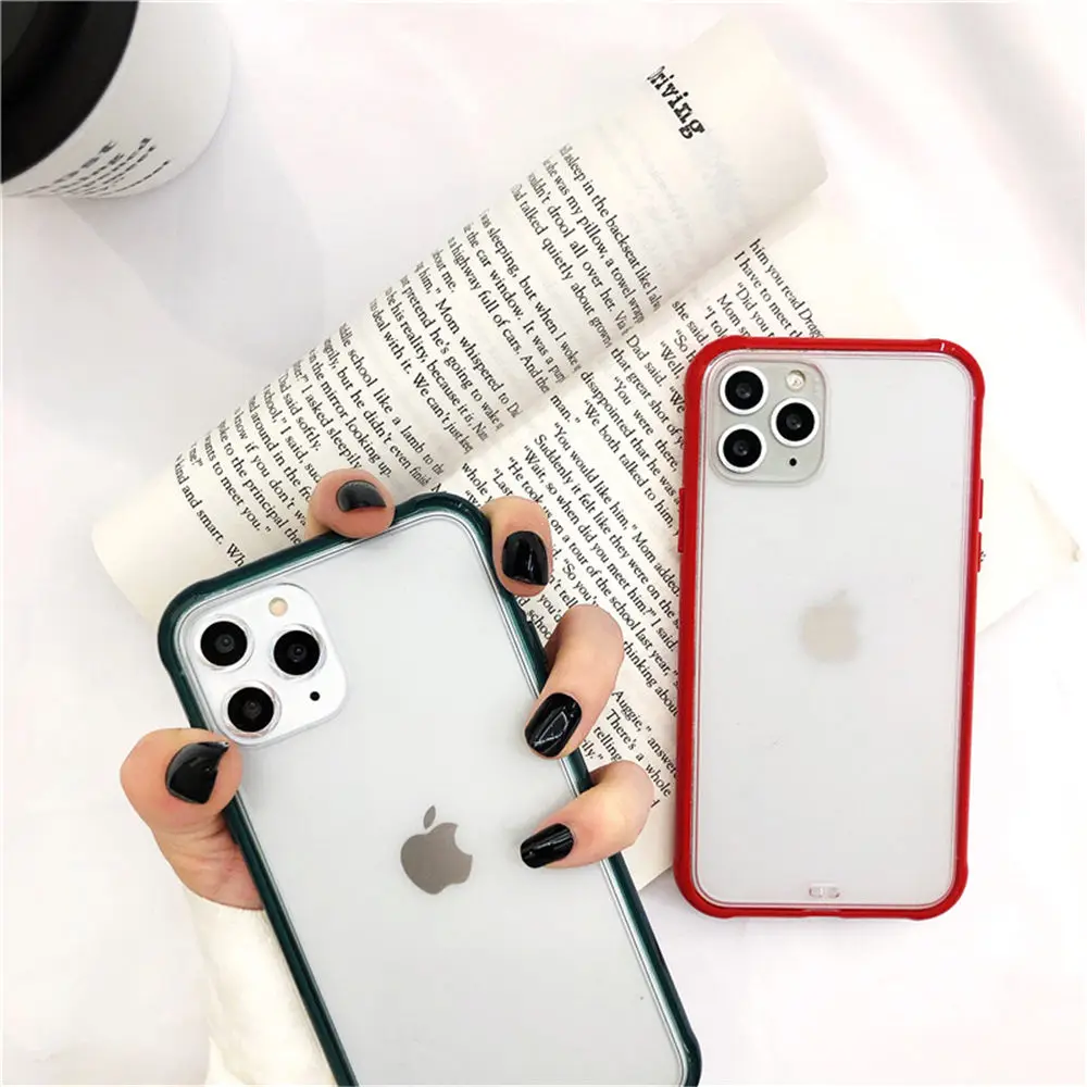 Lovebay Clear Candy Color Phone Case For iPhone 7 8 6 6s Plus 11 Pro X XR XS Max Transparent Acrylic Matte Hard Cases Back Cover