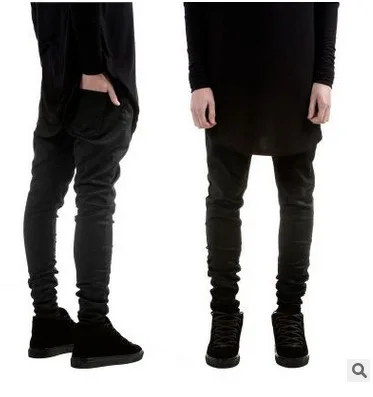 2019 Fashion Streetwear Men's Jeans Vintage Black Color Skinny Destroyed Ripped Male Broken Slim Homme Hip Hop Denim Pants
