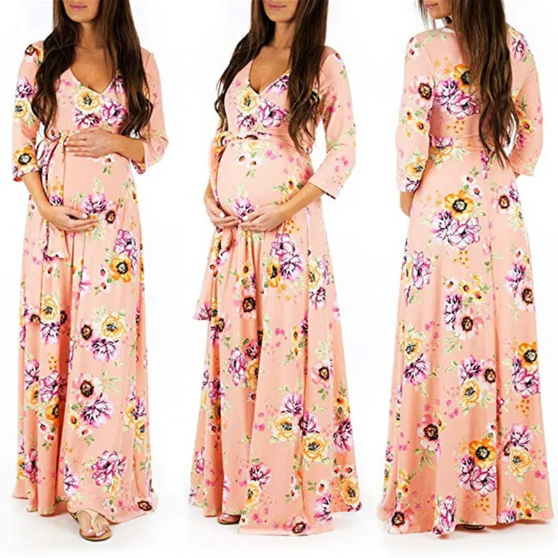 Colorful Maternity Dresses Pregnancy Clothes For Pregnant Women Vestidos Pregnant Dress For Photo Shoot  Maxi Dress Clothes