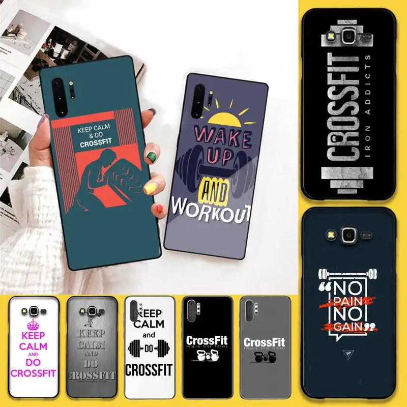 keep calm and crossfit on Newly Arrived Black Cell Phone Case For Samsung Note 7 8 9 10 pro Galaxy J7 J8 J6 Plus 2018 Prime | Мобильные