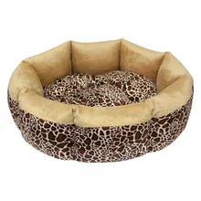 Лежанка круглая «Зооник», малая, вельбо и плюш, 46х46х16см