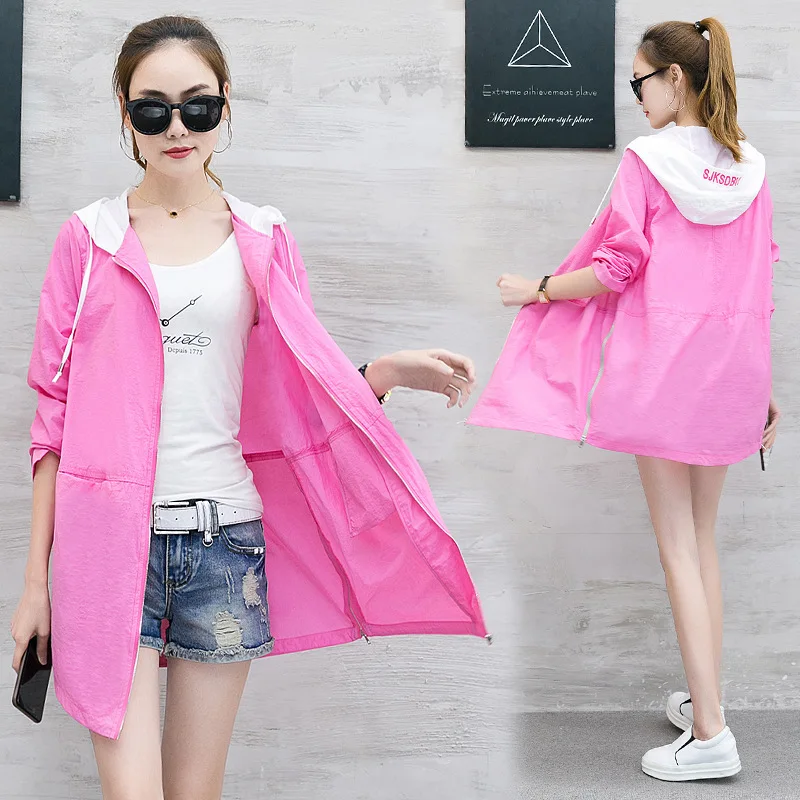 

Sun Protection Clothing Female 2019 Summer New Style UV-Protection Mid-length Thin Outdoor Cycling Hooded Sun Protection Clothin