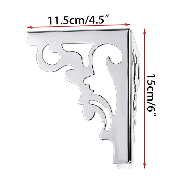 4pcs Metal Furniture Legs Feet, Pattern Hollow table legs，Modern Sofa Legs Bed Table Accessories Cabinet Replacement foot silver15cm 4pcs
