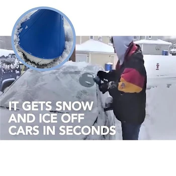 

2pcs Green Snow Remover Magic Shovel Cone Shaped Outdoor Winter Car Tool Snow Windshield Funnel Ice Scraper
