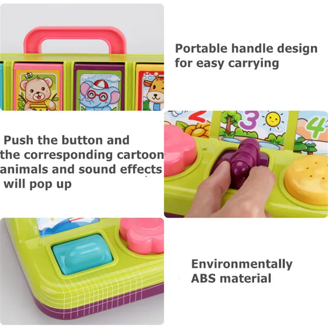 Moulty Interactive Pop Up Animals Toy with Music Animal Sound Activity Learning Toys for Ages 9-12-18 Months &1 Year Old Kids 4