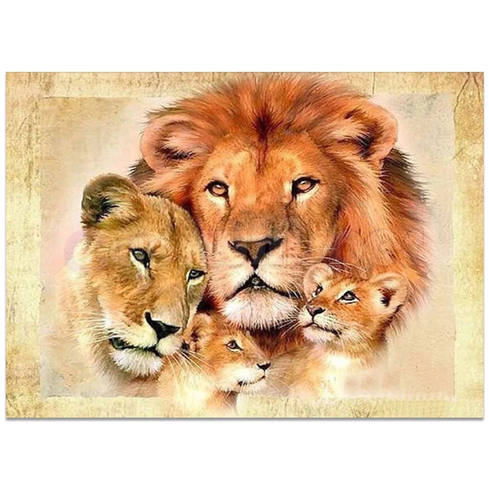 Diamond Painting Full Square/round Drill The Lion Family 5d ...