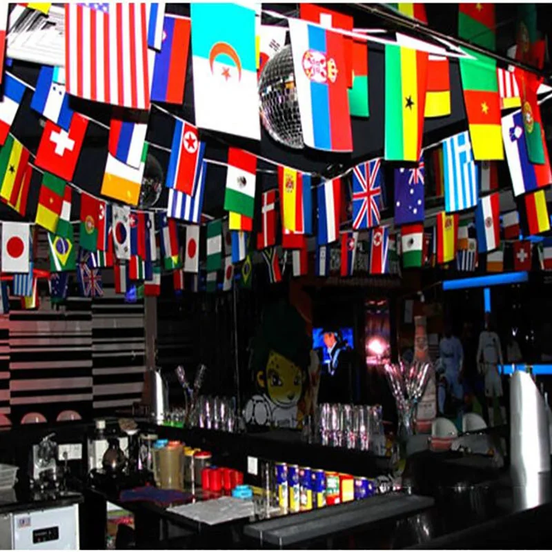 1 string Hanging Flags Football Soccer Country World Banner Euro Cup Flag Outdoor Activity Bar Decoration supply | Дом и сад