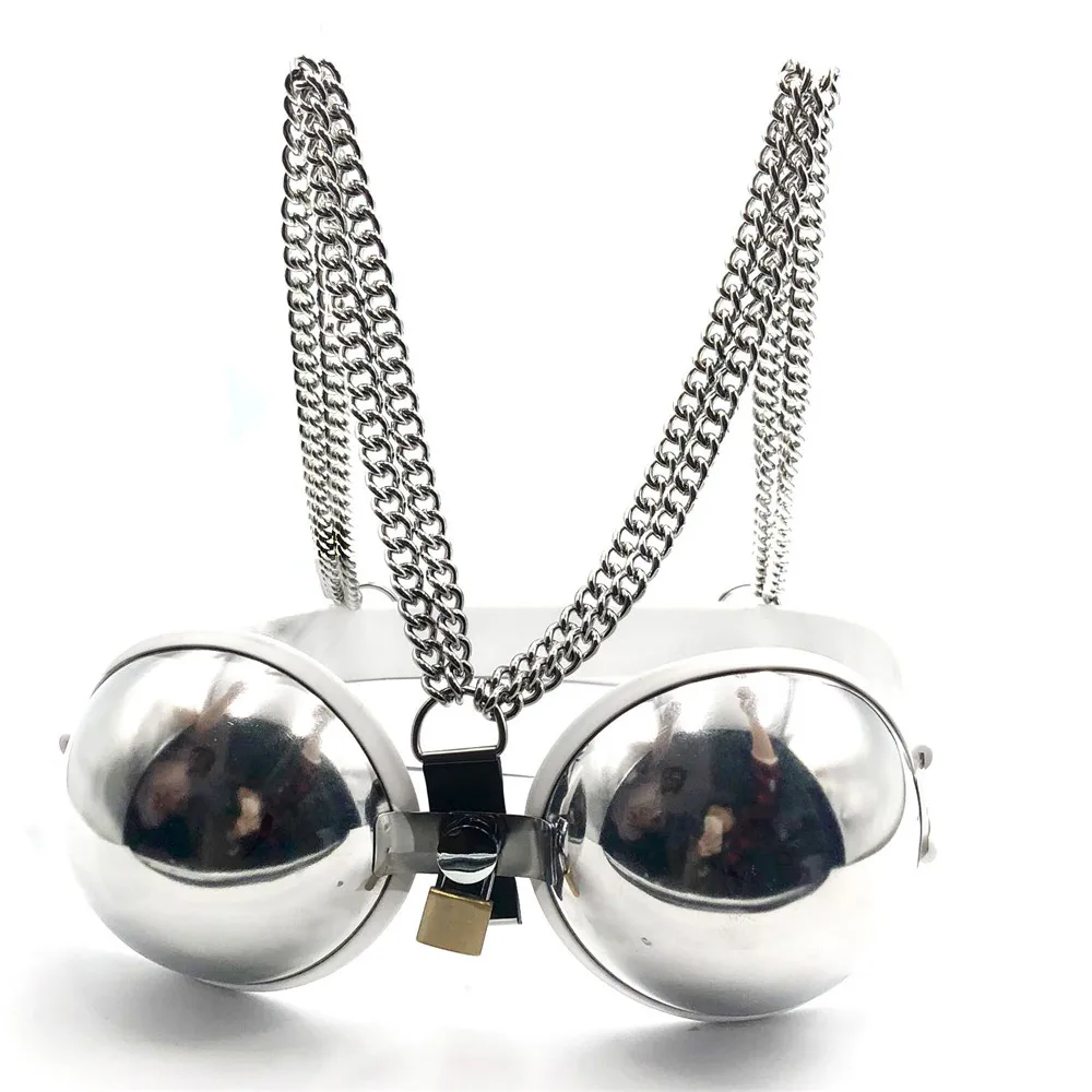 Adjustable Bust Stainless Steel Female Brassiere Breast Bondage Belts Cosplay Chastity Bra Cup Bdsm Fetish Adult Women Sex Toys nipple sex toys nipple clamps