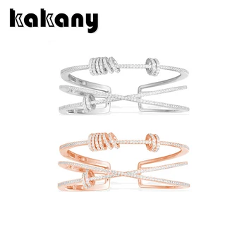 

Kakany Stylish High Quality 1: 1, Pink And Silver Double "x" Cuff Replica, Mini Bracelet Ladies Monaco Jewelry Gift (with Logo)