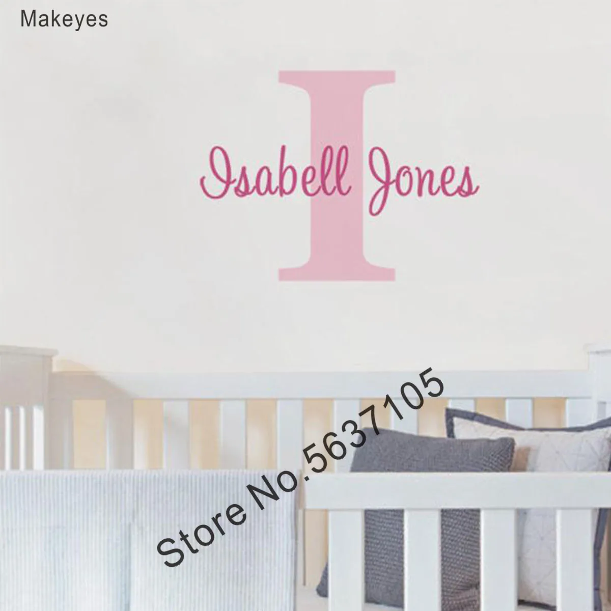 Makeyes пользовательские имена Большие буквы настенные наклейки для дома дети