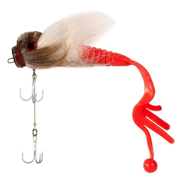 

1Pcs Big Bait Fishing Lure Mouse Resin Rat Pike Lure Freshwater Saltwater Fly Fishing Lures with Double Hooks,White