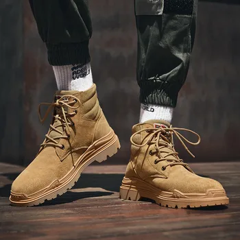 

GOODRSSON Brand Fashion Wearable and comfortable men's shoes Lace up Retro Casual Boots Wild Casual Martin Boots Soft and