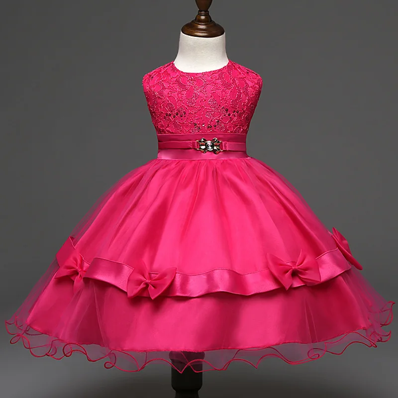 

Europe And America Summer New Style Sequin Bow CHILDREN'S Dress Princess Puffy Dress Flower Boys/Flower Girls Childrenswear