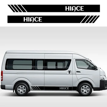 

2pcs Car Stickers Door Side Skirt Decal Bus Sport Stripes For Toyota Hiace DIY Decoration Vinyl Film Car Body Tuning Accessories