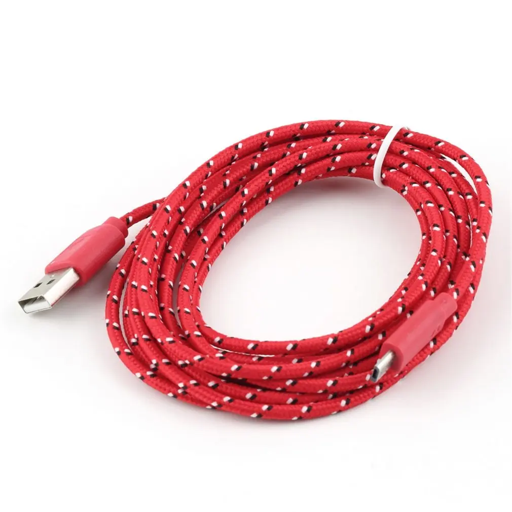 red 3 метра 10 футов плетеный провод микро USB кабель синхронизации нейлоновые тканые шнуры зарядного устройства подходит для samsung Galaxy S3 S4 S6 - Цвет: red