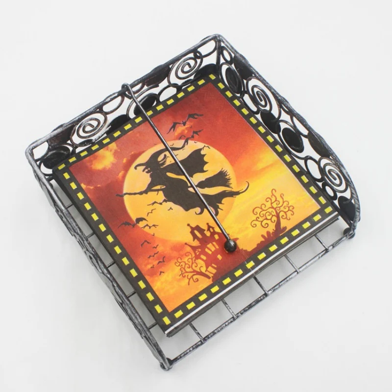 

20 Pcs/Bag 13 X 13 Inch Halloween Beverage Dinner Paper Napkins Parties Scary Movie Nights Witch Printed Luncheon Napkins
