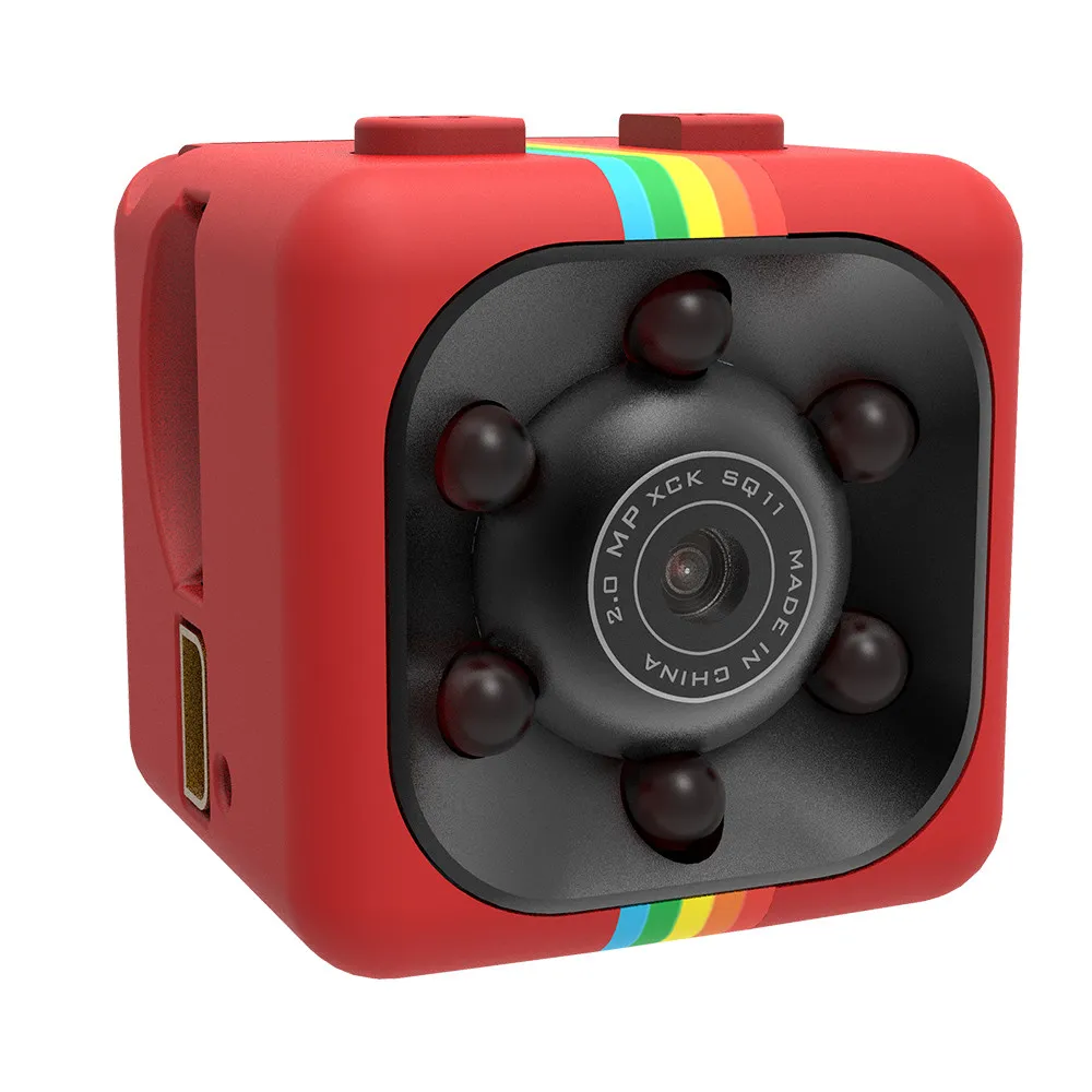 Red Мини-камера SQ11 Full HD 690P DV Спортивная экшн-камера DVR рекордер 16G TF карта микро Спортивная камера для автомобиля dvr камера s микрофон - Цвет: Red