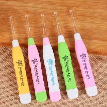 

LED Light Earpick Clean Wax Remover Clean Picker Ear Pick Curette Tool Random Color Ear Cleaner Spoon