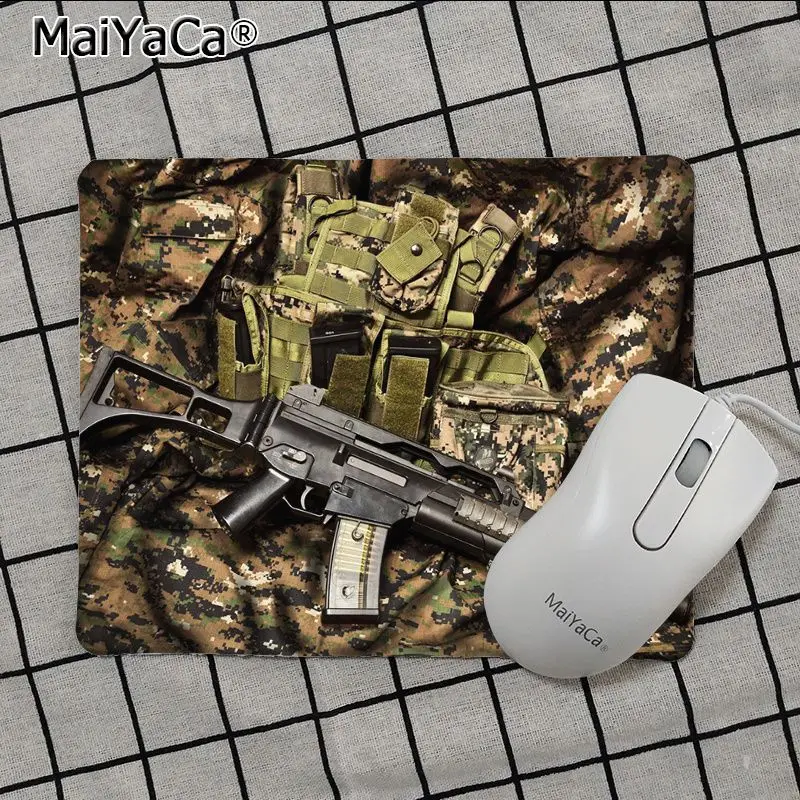 Maiya High Quality Pistol revolver Gun Bullet Army Keyboard Gaming MousePads Smooth Writing Pad Desktops Mate gaming mouse pad - Цвет: No Lock Edge18x22cm