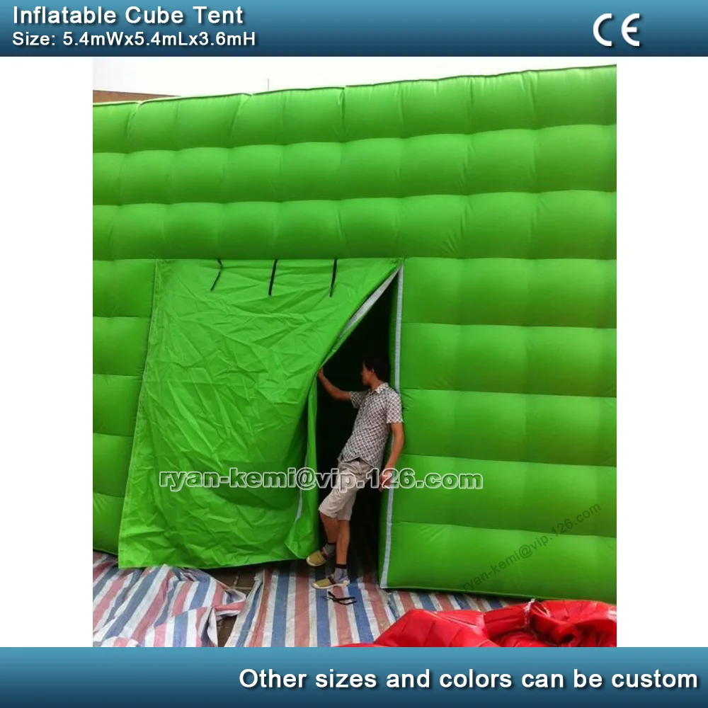 5.4mWx5.4mLx3.6mH Green Inflatable Cube Tent For Party Square Room Outdoor Inflatable Events Cover Marquee Large Photo Booth 3