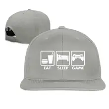 Бейсболка с регулируемым плоским козырьком для видеоигр Eat Sleep Snapback