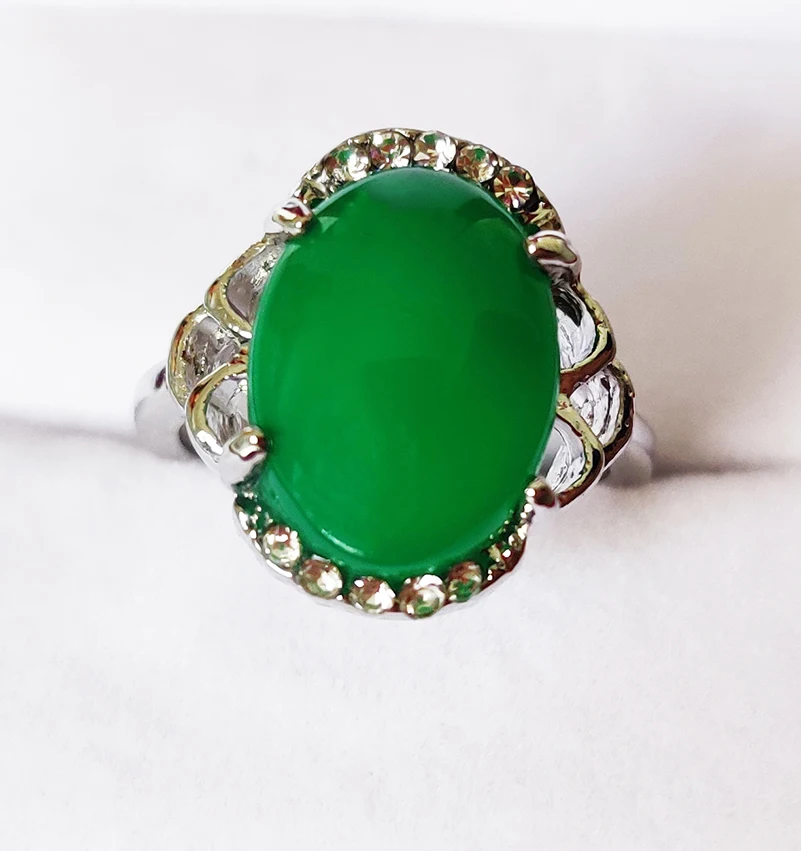 

1PC Green Stone Simple Ms. Engagement Friendship Gift Female Wedding Anniversary Fashion Wedding Ring