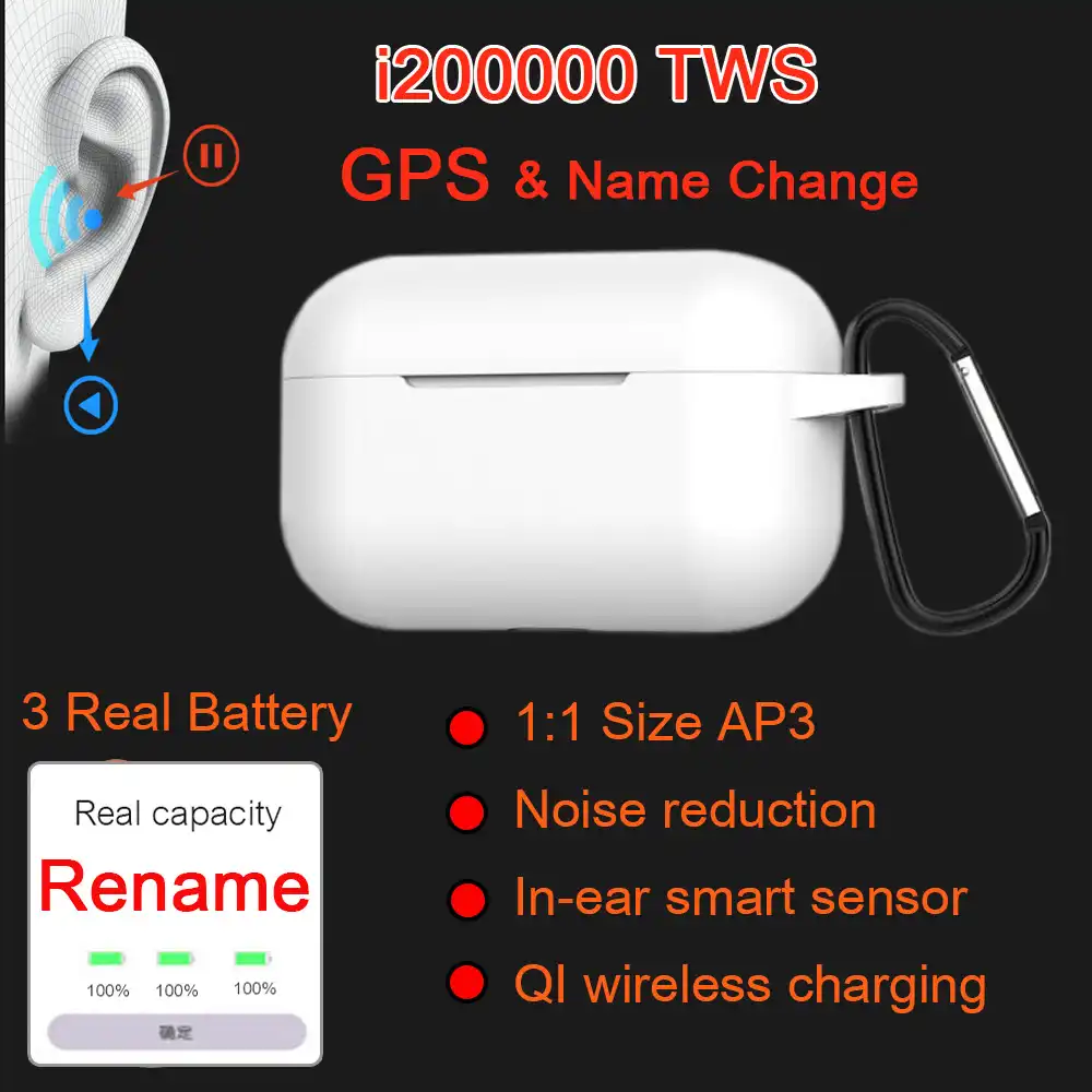 I0000 Tws 1 1 Air3 Gps名前ワイヤレスbluetoothイヤホンスマートセンサークアルコムチップpk H1チップi9000プロマックスi0000 Tws 電話用イヤホン ヘッドホン Aliexpress