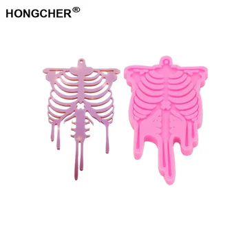 

New Human Body Rib European and American Fashion Pendant Earring Silicone Mould Epoxy Keychain Silicone Mould