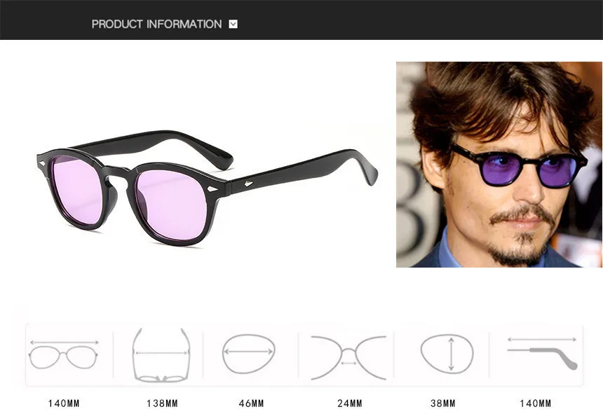 Высокое качество ацетатная оправа, очки в стиле Джони Депп лемтош, винтажные круглые брендовые дизайнерские очки, очки